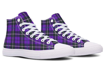 Purple Tartan Canvas High Top Trainers | ANTIBrand