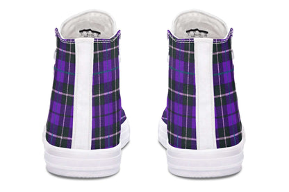 Purple Tartan Canvas High Top Trainers | ANTIBrand