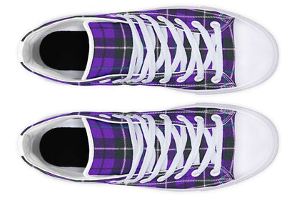Purple Tartan Canvas High Top Trainers | ANTIBrand
