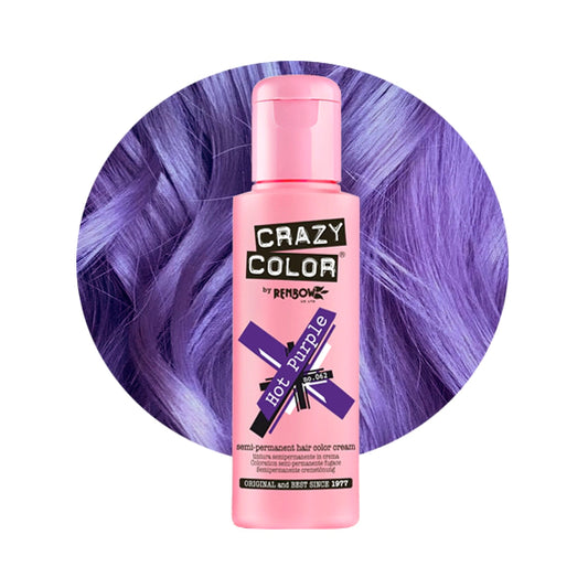 Crazy Colour Semi Permanent Hair Dye - Hot Purple - Kate's Clothing