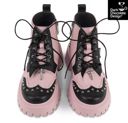 Hot Chocolate Design Dolly Revolt Goth Platform Lace-Up Boots