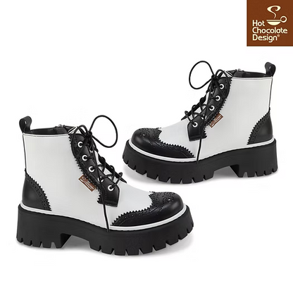 Hot Chocolate Design Havana Goth Brogue Lace-Up Boots
