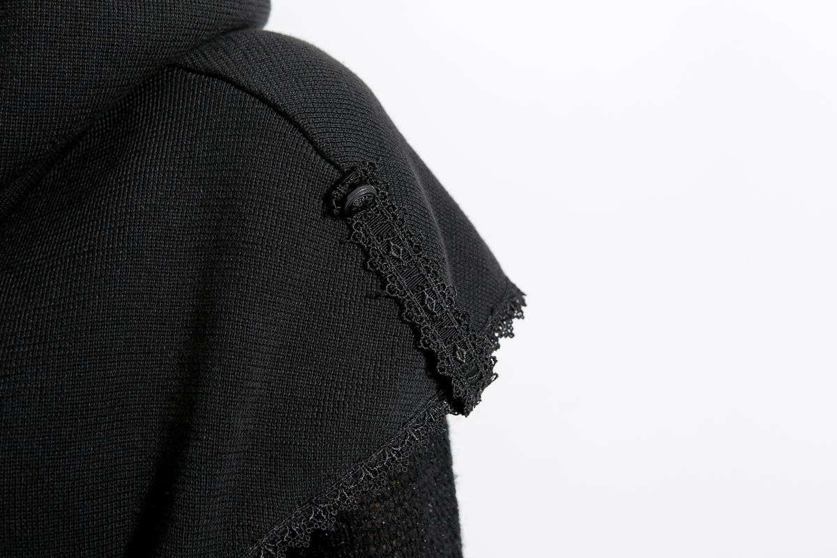 Punk Rave Morana Distressed Hooded Knit Cloak