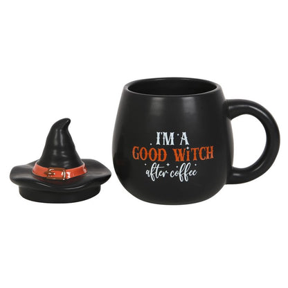 Gothic Gifts I'm A Good Witch After Coffee Topped Mug - Kate's Clothing
