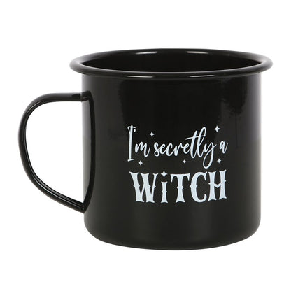Gothic Gifts I'm Secretly A Witch Enamel Mug - Kate's Clothing