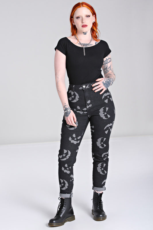 Hell Bunny Jack-O-Lantern Jeans - Kate's Clothing