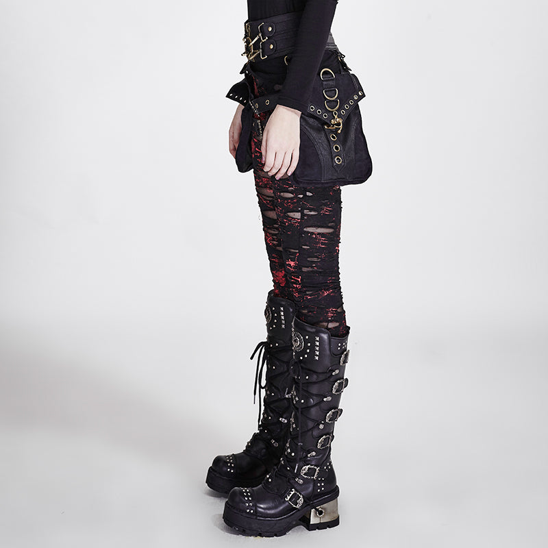 Punk Rave Scars Broken Mesh Leggings