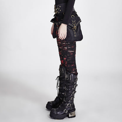 Punk Rave Scars Broken Mesh Leggings