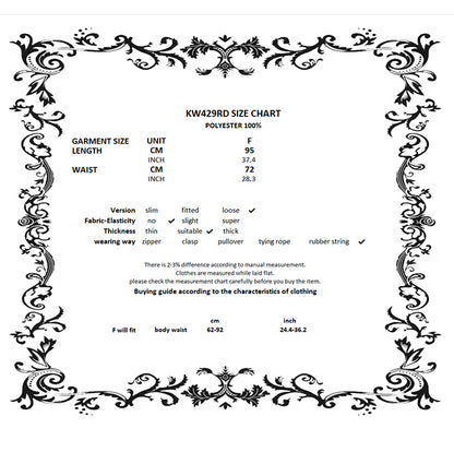 Dark in Love Gothic Victorian Lace Panel Skirt (Crimson)