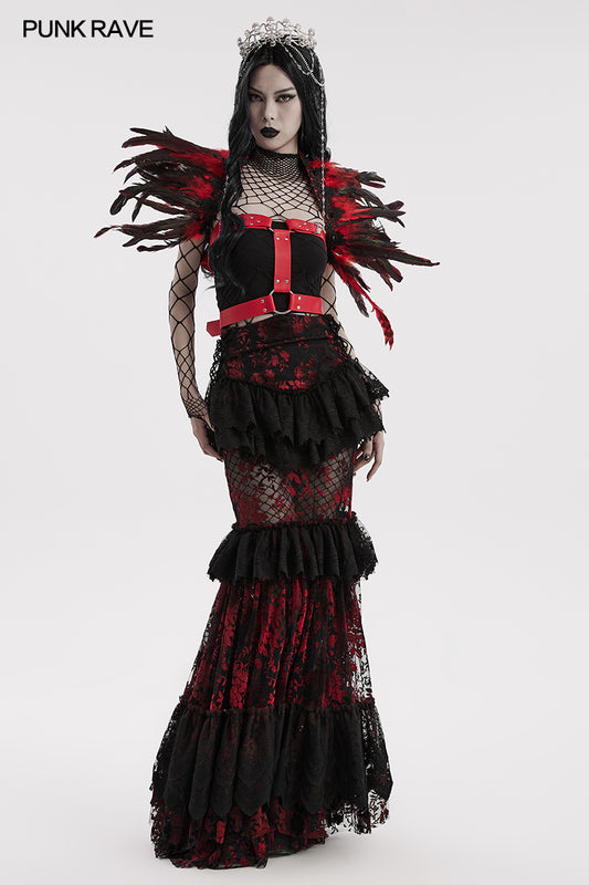 Punk Rave Kora Feathered Shoulder Accessory - Kate's Clothing