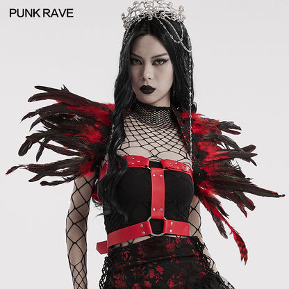 Punk Rave Kora Feathered Shoulder Accessory - Kate's Clothing