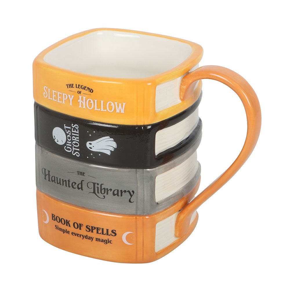 Gothic Gifts The Haunted Library Book Stack Mug