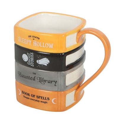 Gothic Gifts The Haunted Library Book Stack Mug