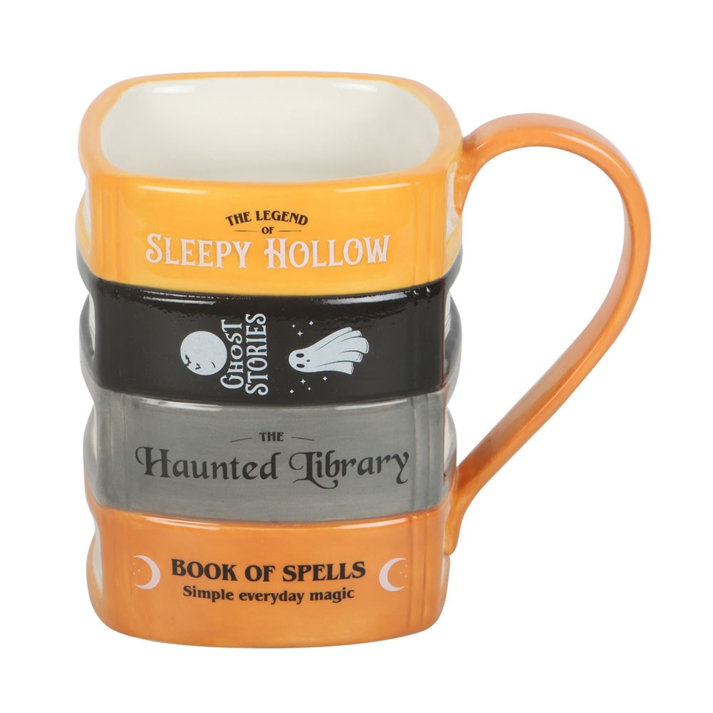 Gothic Gifts The Haunted Library Book Stack Mug