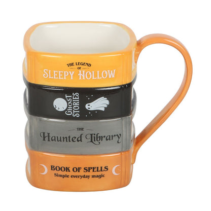 Gothic Gifts The Haunted Library Book Stack Mug