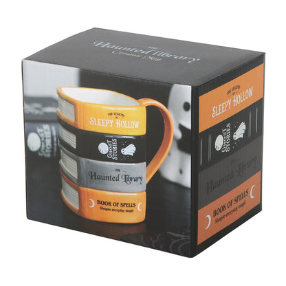 Gothic Gifts The Haunted Library Book Stack Mug
