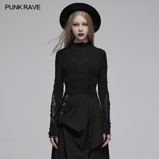 Punk Rave Laylin Polo Neck Top - Kate's Clothing
