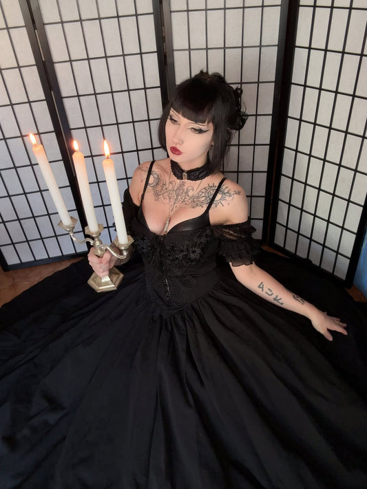 Lilith Black Gothic Dress by Punk Rave on Dolly Vampire for Kate's Clothing