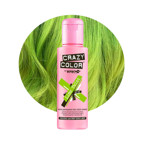 Crazy Colour Semi Permanent Hair Dye - Lime Twist - Kate's Clothing