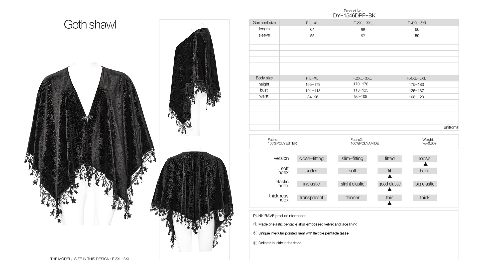 Punk Rave Lissa Shawl - Kate's Clothing