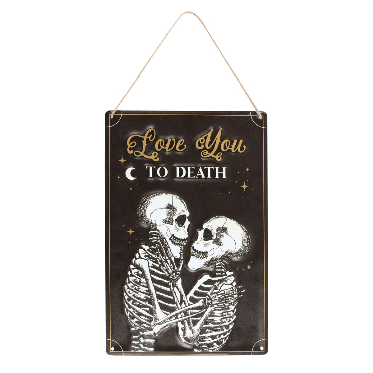Gothic Gifts Love You To Death Hanging Metal Sign - Kate's Clothing
