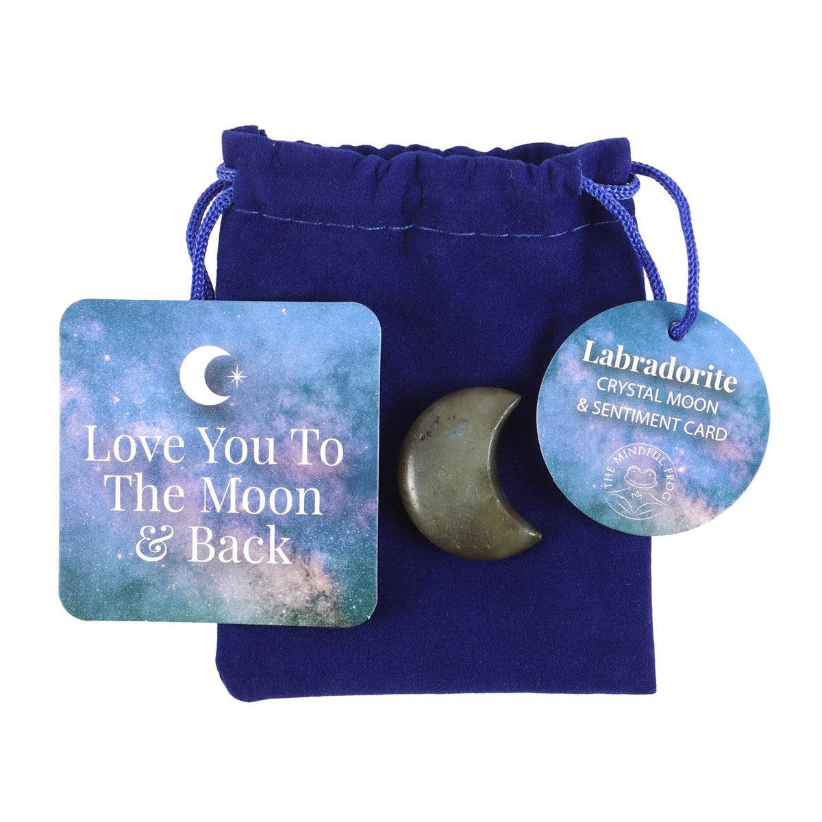 Gothic Gifts Love You To The Moon And Back Labradorite Moon In A Bag - Kate's Clothing