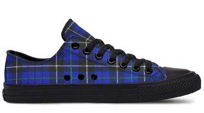 Blue Tartan Canvas Low Top Trainers | ANTIBrand