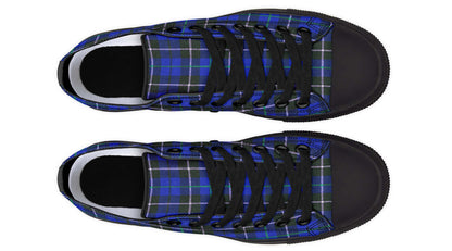 Blue Tartan Canvas Low Top Trainers | ANTIBrand