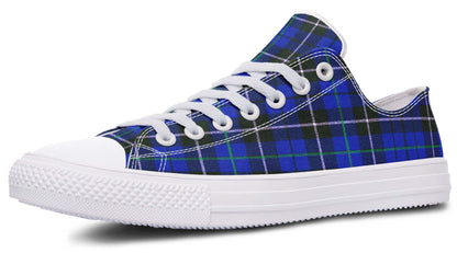 Blue Tartan Canvas Low Top Trainers | ANTIBrand