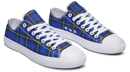 Blue Tartan Canvas Low Top Trainers | ANTIBrand