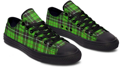 Green Tartan Canvas Low Top Trainers | ANTIBrand