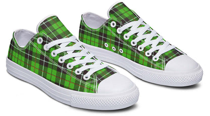 Green Tartan Canvas Low Top Trainers | ANTIBrand