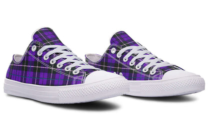 Purple Tartan Canvas Low Top Trainers | ANTIBrand