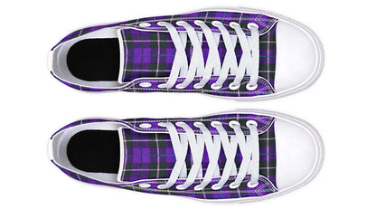 Purple Tartan Canvas Low Top Trainers | ANTIBrand