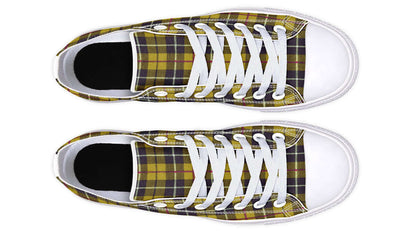 Yellow Tartan Canvas Low Top Trainers | ANTIBrand