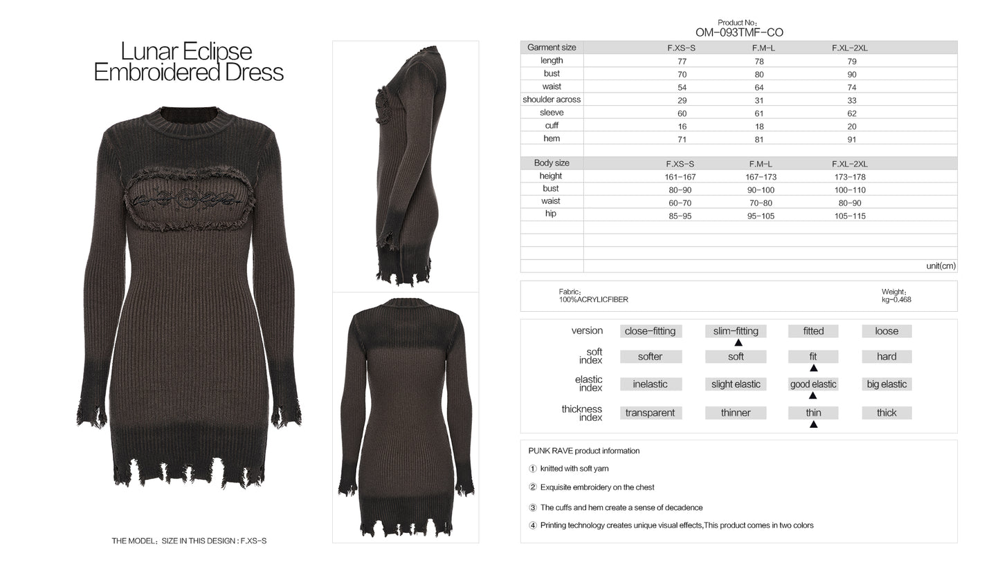 Punk Rave Lunar Eclipse Embroidered Dress