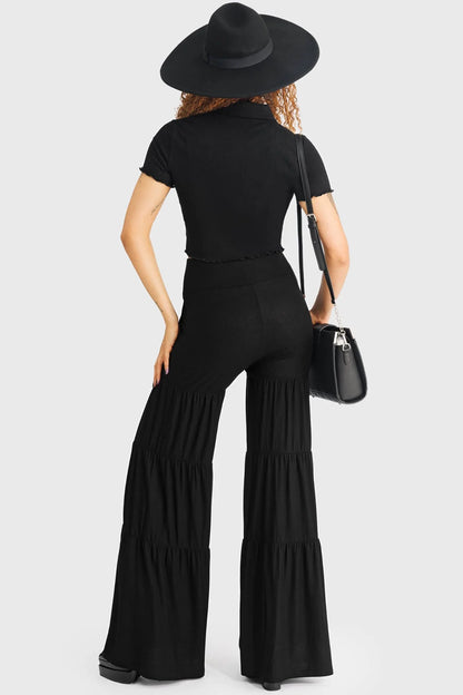 Killstar Maleficum Tiered Wide-Leg Trousers