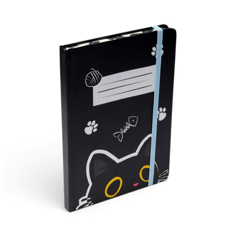 Gothic Gifts Lucky the Black Cat Recycled A5 Lined Notebook