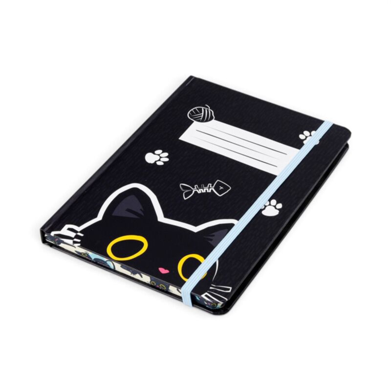 Gothic Gifts Lucky the Black Cat Recycled A5 Lined Notebook