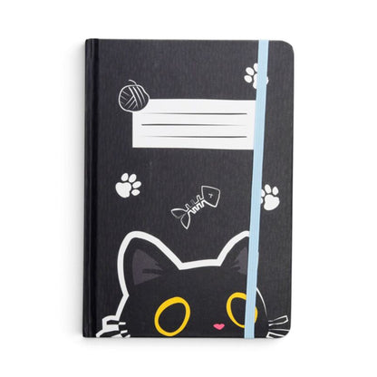 Gothic Gifts Lucky the Black Cat Recycled A5 Lined Notebook