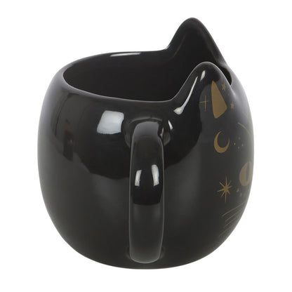 Gothic Gifts Magick Black Cat Face Mug