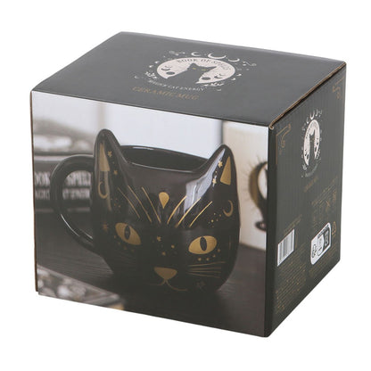 Gothic Gifts Magick Black Cat Face Mug