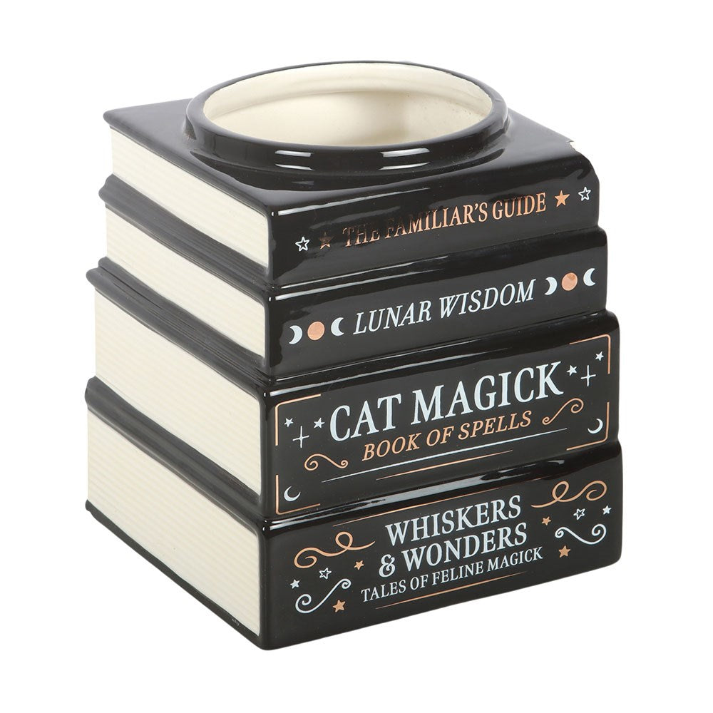 Gothic Gifts Black Cat Magick Book Stack Vase