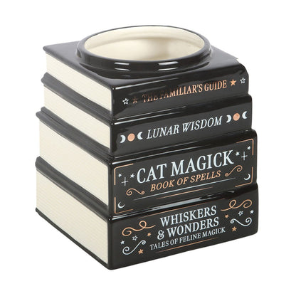 Gothic Gifts Black Cat Magick Book Stack Vase