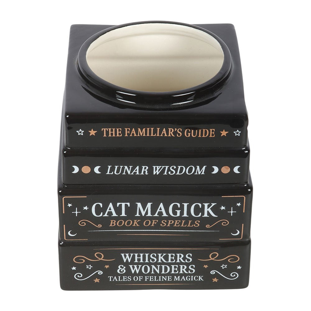 Gothic Gifts Black Cat Magick Book Stack Vase