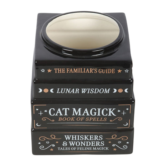 Gothic Gifts Black Cat Magick Book Stack Vase