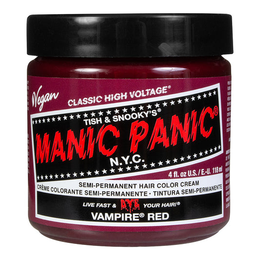 Manic Panic Vampire Red semi-permanent hair dye - bright true red vegan 118ml jar front