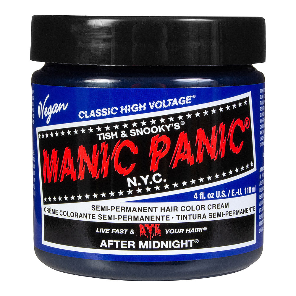 After Midnight Blue semi permanent hair dye - deep dark blue vegan 118ml Manic Panic jar