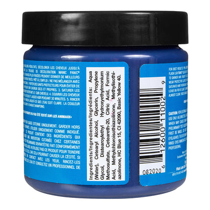 Manic Panic Atomic Turquoise jar back - blue semi permanent hair dye 118ml vegan ingredients