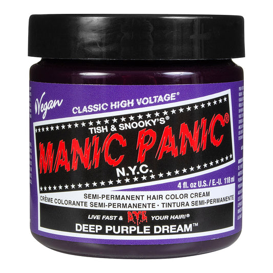Deep Purple Dream semi permanent hair dye - rich deep purple vegan 118ml Manic Panic jar